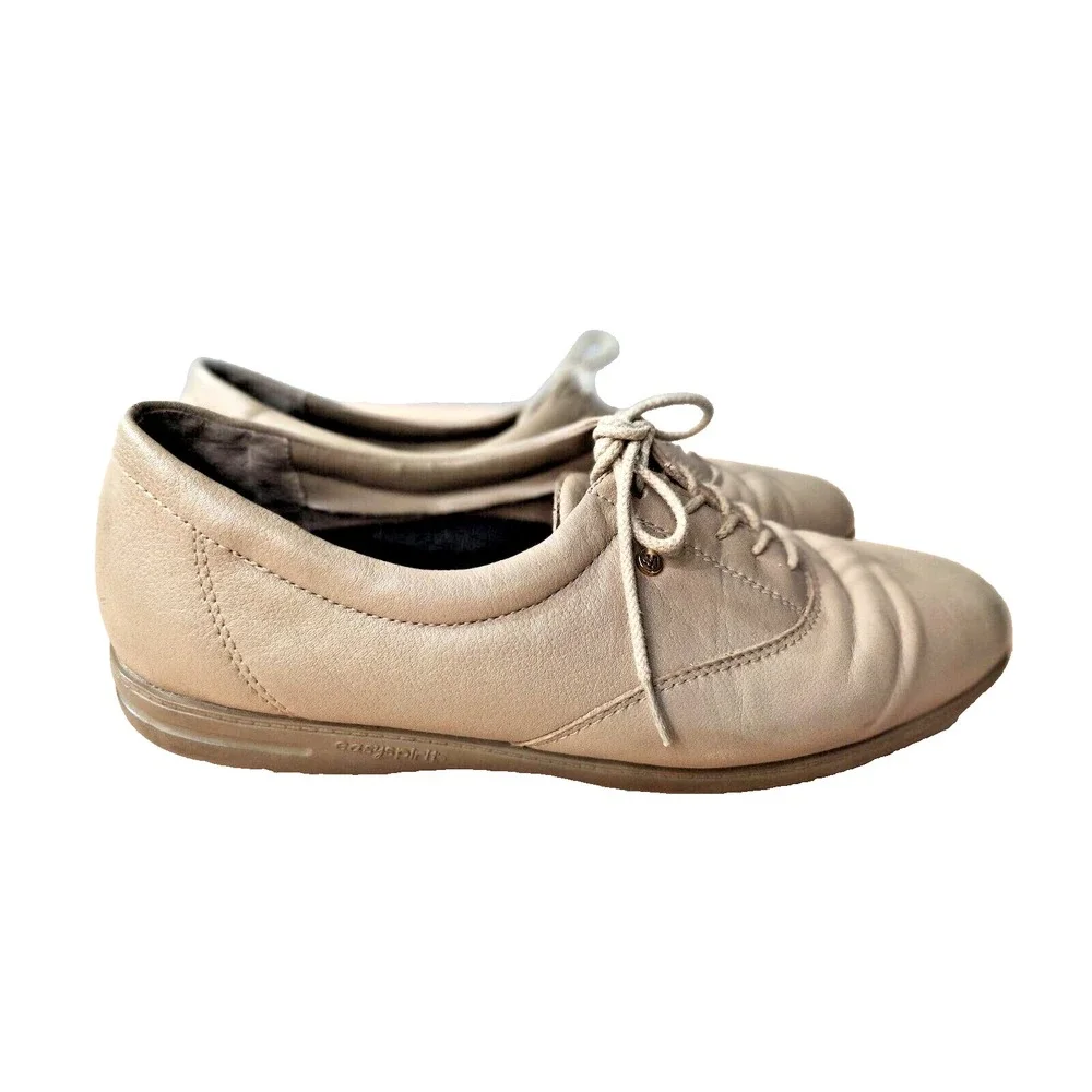 Easy Spirit Women's Anti-gravity Esmotion Leather Beige Lace Up Shoes Size‎ 9B